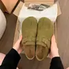 Zapatos perezosos versátiles de suela gruesa nuevos de otoño, mules de dedo separado para mujer, hebilla de cinturón de aumento de altura interior 2026