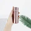 Taza pequeña de acero inoxidable aislada para hombres y mujeres, compacta y portátil, 5 ml, color natural simple, cuerpo delgado recto