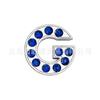 Letras de diamante azul zafiro de 8 mm letras de aleación de pedrería correa DIY con cuentas collar para mascotas tobillera accesorios de joyería