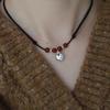 Collar auspicioso de larga duración con cerradura pequeña que combina con todo, colgante tejido a mano para mujer, Ma Qi, pareja de hombres y mujeres, lujo ligero que combina con todo, nicho