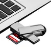 Leitor de Cartão Multifuncional USB 3.0 de Alta Velocidade para Celular, Computador, Câmera, Leitura Simultânea de Dois Cartões SD/TF