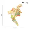 Ímã de Geladeira Estilo Mapa Cultural e Criativo de Guangzhou Liga Magnética Torre de Guangzhou Catedral do Sagrado Coração Atrações Turismo na Cidade Lembrança