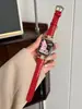 Correa de Reloj de Cuero Genuino con Patrón de Cocodrilo de Doble Tubo Adecuada para Apple Watch iWatch 12ª Generación 11/10