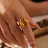 Anillo Cruzado Europeo y Americano Nuevo Estilo Tai Chi Pez Yin y Yang Acero de Titanio Chapado en Oro de 18k Anillo Abierto Joyería Versátil de Lujo Ligero para Mujeres