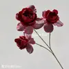 Vermelho vinho popular material de flor de simulação Eucalipto Hortênsia palma vermelha rosa vermelha com salão de casamento estrada atacado