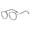 Nuevo Marco de Gafas de Moda Poligonal TR90 Estilo Coreano Retro Artístico Borde Ancho Rosa Cyber Celebrity Marco de Gafas Anti-Luz Azul
