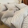 Estilo Ins Juego de Cuatro Piezas de Algodón Puro Algodón Clase A Funda de Edredón Cepillada Sábanas Ropa de Cama Cálida Juego de Tres Piezas para Todas las Estaciones