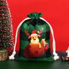 Novo Natal xadrez saco de algodão janela cordão espartilho saco de doces de Natal Natal xadrez de algodão espartilho bolso