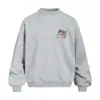 Moletom com gola careca e estampa de carta postal criativa para homens, estilo primavera e outono, top pullover casual de rua americano solto