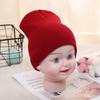 Gorro de punto para bebé de 1 a 5 años, otoño e invierno 2020, gorro para niños y niñas, gorro de lana de color liso, gorro cálido de caramelo para invierno