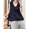 Chaleco Vintage Artístico Bordado Hueco para Mujer, Ropa Interior de Verano, Camisola Hanfu, Top Holgado sin Mangas, Blusa Delgada