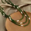 Estilo antiguo chino nuevo lujo ligero retro personalidad piedra natural jade blanco hecho a mano con cuentas cadena para clavícula collar joyería al por mayor