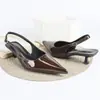 Sandalias de Comercio Exterior Transfronterizas Estilo Europeo y Americano con Tacón Delgado, Verano Frances Punta Fina, Cómodas y Versátiles, Adecuadas para Ir al Trabajo, Tacones Altos de Tacón Medio