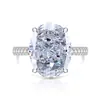 Anillo de Huevo de Paloma Cortado Flor de Hielo de Piedra Preciosa Colorida Más Vendido en Transmisión en Vivo para Mujeres, Diamante de Alto Carbono Súper Brillante, Electrochapado en Oro Real, Anillo Extra Grande con Forma de Huevo