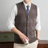 Agente Atacadista Colete de Tricô Masculino Costas Abertas Casual Solto Versátil Sem Mangas Colete Suéter Costas Abertas