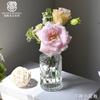 Vaso em Relevo Vaso Decorativo Transparente de Acrílico Enfeites Estilo Ins Vaso com Padrão Vertical Flores Arranjo de Flores Hidropônicas