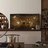 Nueva Pantalla Divisoria de Escritorio Estilo Chino para Sala de Té, Oficina, Ventana de Rincón de Piso a Techo, Biombo Pequeño Plegable, Biombo Plegable Móvil, Artículo Decorativo