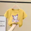 Camiseta Feminina Manga Curta Verão Estilo Fino 2026 Nova Infantil 100% Algodão Respirável Top para Meninas e Crianças Maiores Roupas Estilosas