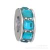 Anel espaçador de cristal com contas redondas de strass azul, contas soltas, acessórios para pulseira de personalidade DIY, contas de furo grande