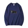 Nova Camiseta Divertida de Desenho Animado com Estampa de Letras Dachshund, Gola Redonda, Manga Longa para Mulheres