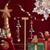 Pendientes de árbol de Navidad tridimensionales dulces lindos pendientes de Navidad pendientes de regalo de Año Nuevo sin agujeros en las orejas clip para la oreja mujeres al por mayor