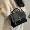Bolso retro esmerilado para mujer, gran capacidad, nuevo bolso bandolera versátil de otoño e invierno 2023, bolso cuadrado pequeño portátil para mujer