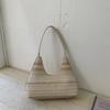 2025 Nova Bolsa de Ombro Casual Listrada Popular Tecida Casual Estilo Coreano Bolsa Feminina de Grande Capacidade Bolsa Casual para Férias