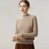 Nuevo Suéter 100% Cachemir Puro para Mujer Cuello Semi Alto Adelgazante de Moda Tejido para Otoño/Invierno Capa Base Versátil