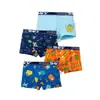 Calzoncillos bóxer de algodón puro para niños con estampado de dibujos animados, transpirables, antibacterianos, Clase A, Ropa interior para niños 100% algodón
