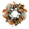 Amazon Colores de Otoño Acción de Gracias Algodón Hoja de Arce Piña Corona Hoja de Arce Blanca Calabaza Decoración Adorno Colgante de Pared
