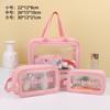 Bolsa de Cosméticos Transparente de PVC de Gran Capacidad Separación Seco y Húmedo Bolsa de Aseo Viaje Portátil Bolsa de Almacenamiento de Cosméticos Bolso de Mano