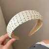 Faixa de Cabeça Preta e Branca com Bolinhas Estilo Coreano de Aba Larga para Mulheres com Alta Pressão Craniana, Faixa de Cabelo, Presilha de Cabelo Personalizada e Fashion, Penteado, Acessório de Cabeça