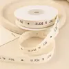 Cinta de Algodón Tejida con Letras Retro para Empaque de Caja de Regalo para Pastel de Cumpleaños Banda para Atar Lazo Decorativo de Recuerdo Hecho a Mano Cinta Tejida