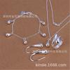 WISH Moda Gota Pulsera Collar Aretes Anillo Juego de 4 piezas Chapado en Plata 925 Joyería Joyería Explosiones