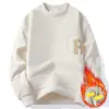 Suéter de Forro Polar para Hombre Primavera y Otoño Top Forro Polar de Doble Cara Marca de Moda Combinable con Todo Forrado de Forro Polar Engrosado Camiseta Base de Manga Larga