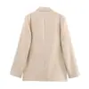 Novo conjunto de blazer casual de abotoamento simples e calça para outono, estilo europeu e americano, feminino
