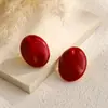 Aretes irregulares ovalados con goteo de aceite, con un toque de alta gama, a la moda y elegantes, aretes de perlas tridimensionales, versátiles para ir al trabajo, aretes sencillos