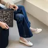 Zapatos Planos de Pliegues con Lazo Estilo Coreano para Mujer, Nuevos Zapatos de Commuter Estilo Hada Primavera 2026, Zapatos de Abuela sin Cordones