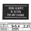 Yaxiu Nuevo Parche de Letras Blanco y Negro Parche Decorativo para Ropa y Bolsos Parche de Tela Bordado con Letras Inglesas Rectangular