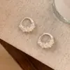 Brincos Europeus e Americanos Transfronteiriços de Zircônia Torcida com Pérola Simples, Fivelas Elegantes de Alto Padrão, Brincos Requintados, Acessórios de Brincos Versáteis de Personalidade para Mulheres
