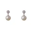 Pendientes de Perla de Circonita Suaves y Versátiles Estilo Francés para Mujer, Elegantes y de Moda, Diseño Simple y Lujoso, Pendientes Elegantes al por Mayor