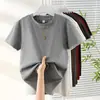 Camiseta Corta Personalizada con Logo Transfronteriza 240g para Mujer de Manga Corta Estampada Ajustada que Muestra el Ombligo Camiseta para Mujer