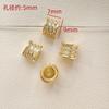 Cuentas huecas de circonita con incrustaciones chapadas en oro real de 14 quilates, joyería hecha a mano, pulsera, collar, accesorios con cuentas de perlas.