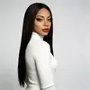 Peluca africana transfronteriza, cabello largo y liso para mujer, tocado de fibra química africana, peluca ondulada recta, venta al por mayor de fábrica