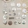 20 Plata de Xizang Aleación Retro Etiqueta de Letra Colgante Pulsera Colgante Pendientes Collar Accesorios de Joyería Fabricantes Mayorista