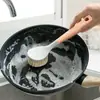 Cepillo para ollas, para el hogar, para lavar ollas, artefacto para lavar ollas, cepillo antiadherente para aceite, cuenco para lavar, cepillo de limpieza con mango largo, descalcificador de manchas de aceite