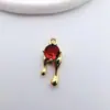 Pulseira Pingente Único Irregular de Cobre Banhado a Ouro com Zircônia Micro-Incrustada Material de Miçangas de Cristal Feito à Mão Acessórios para Joias DIY