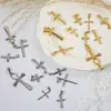 Pingente cruz simples comércio exterior AliExpress não desbota Europa e Estados Unidos retrô titânio aço inoxidável banhado a ouro 24k