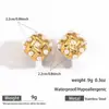 Brincos Myya de Aço Inoxidável com Trança de Pérolas Brincos Pequenos Fragrância Moda Brincos Banhados a Ouro 18K Vendas Quentes Transfronteiriças Europeias e Americanas