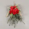 Decoração de Parede de Buquê Invertido de Eucalipto Estilo Floresta Folha de Dinheiro Flor Artificial Decoração de Casamento Pingente Flor Artificial Maçaneta de Porta
